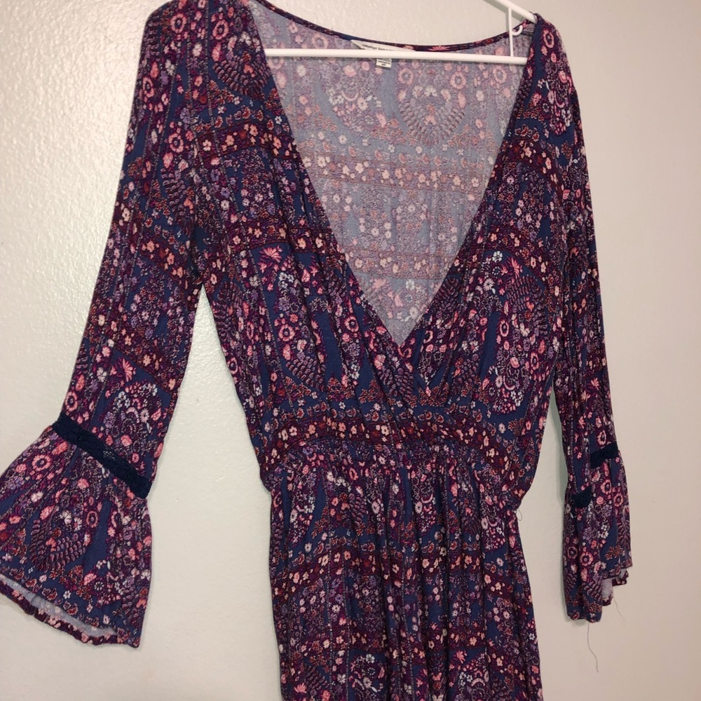 American eagle purple flowered romper